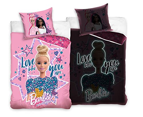 Barbie Bettbezug Set mit Kissenbezug 135x200 +...