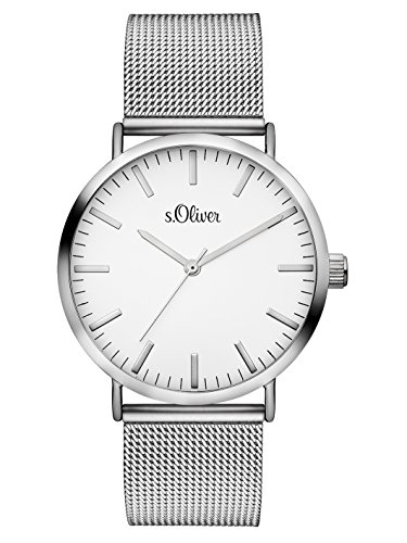 s.Oliver Damen Analog Quarz Armbanduhr mit...