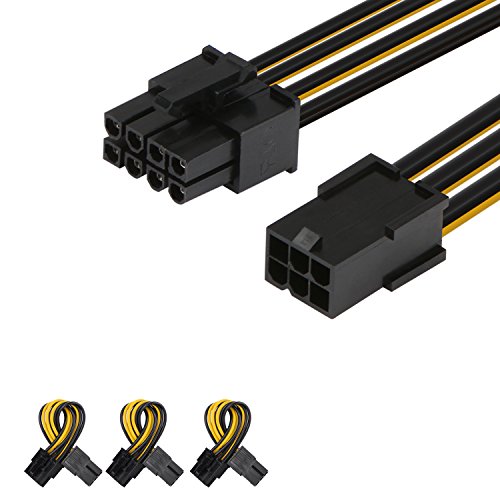 J&D 3er Pack 6 Pin auf 8 Pin PCI Express (PCIe)...