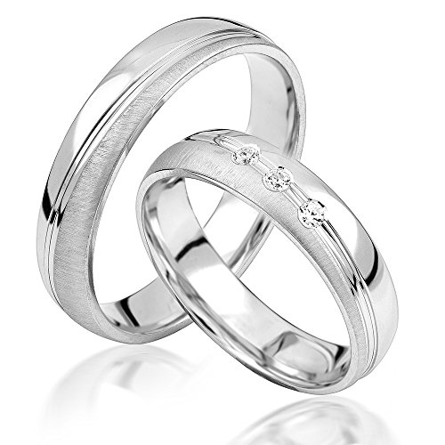JC Trauringe 925er Sterling Silber Paar-Preis I...