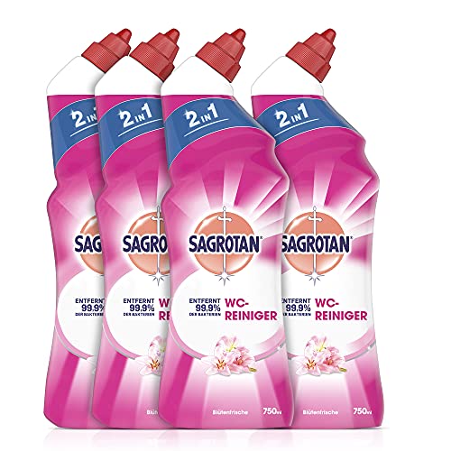 Sagrotan WC-Reiniger Blütenfrische – 2in1...