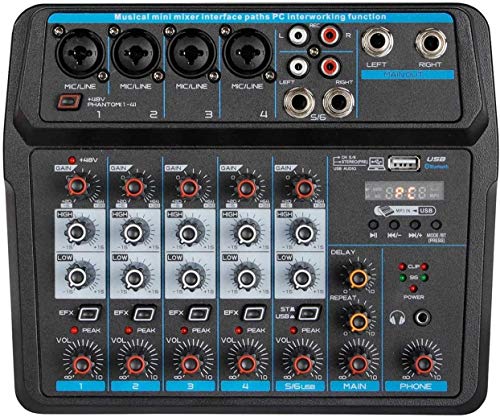 Depusheng U6 Tragbare Mini-Mixer-Audio-DJ-Konsole...