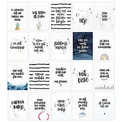 HEJ.CREATION Set mit 20 Postkarten ● Grußkarten...