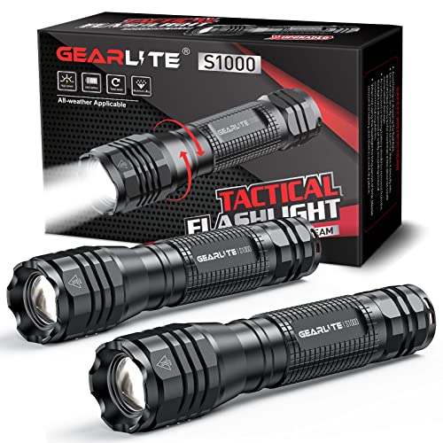 GEARLITE LED Taschenlampe Extrem Hell 2 Stück,...