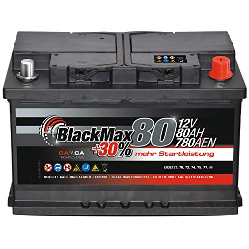 Autobatterie 80Ah 12V BlackMax +30% mehr Leistung...