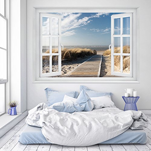 murimage Fototapete Strand Fenster 183 x 127 cm...