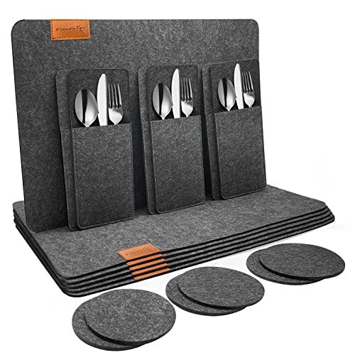 shinfly Platzset Filz 18er Set, 6er Tischset...
