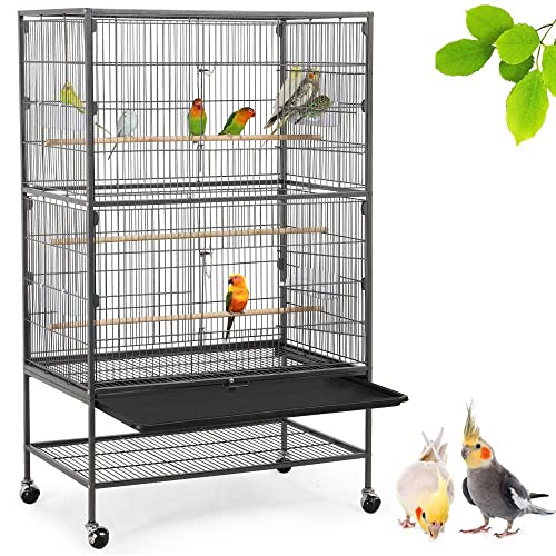 Yaheetech Vogelvoliere großer Vogelkäfig mit 2...