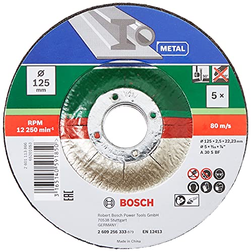 Bosch 5 Stück Trennscheibe (für Metall, Passend...