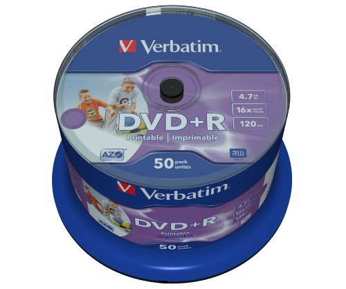 Verbatim DVD+R Wide Inkjet Printable 4.7GB I 50er...