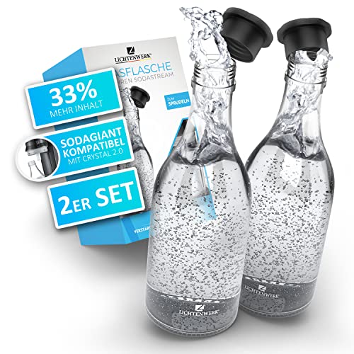 LICHTENWERK® 2X Premium Glasflasche kompatibel...