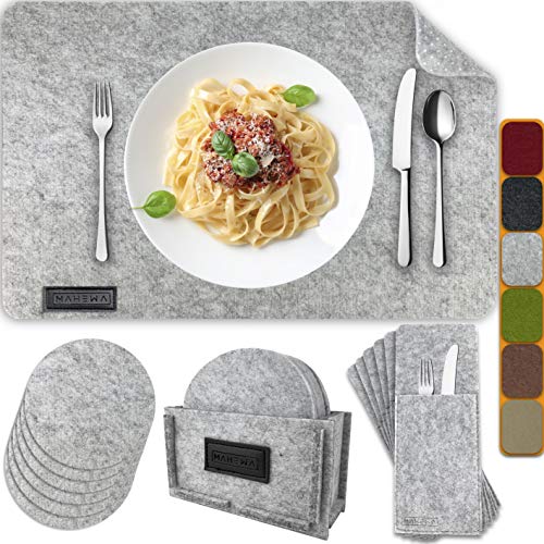 MAHEWA® 6er Set Premium Filz Tischset Platzset...