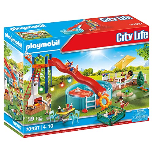 PLAYMOBIL City Life 70987 Poolparty mit Rutsche,...