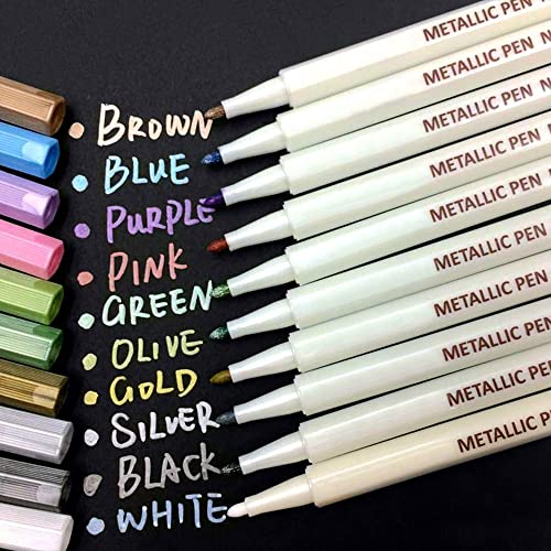 Metallic Marker Pens, 10 Farben Metallic Stifte,...