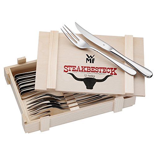 WMF Steakbesteck 12-teilig Steakgabel Steakmesser...