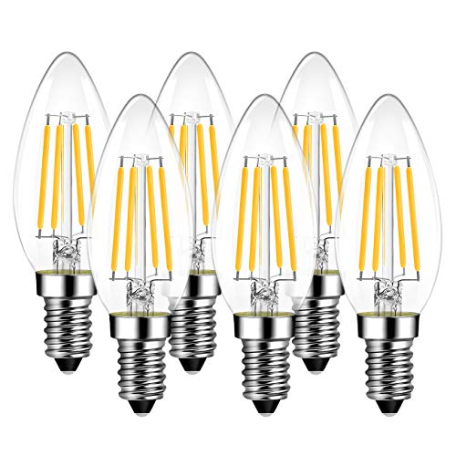 6er Pack E14 Kerze LED Lampe für Kronleuchter,...