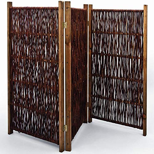NOOR Paravent aus Weide Sichtschutz 180 x 180 cm,...