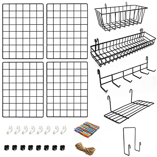 4er-Pack Wandgitter mit Zubehör | Inklusive...