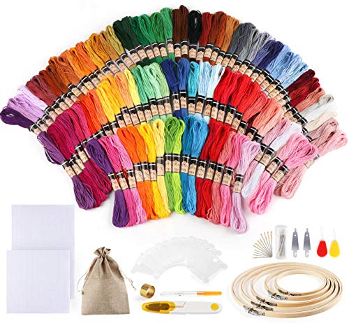 100 Farben Stickerei Set,Kreuzstich Starter Kit...