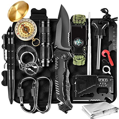 Survival Kit 14 in 1, Professionelles Notfall...