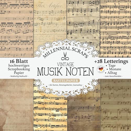 Vintage Musik Noten Bastelpapier – Für Karten,...