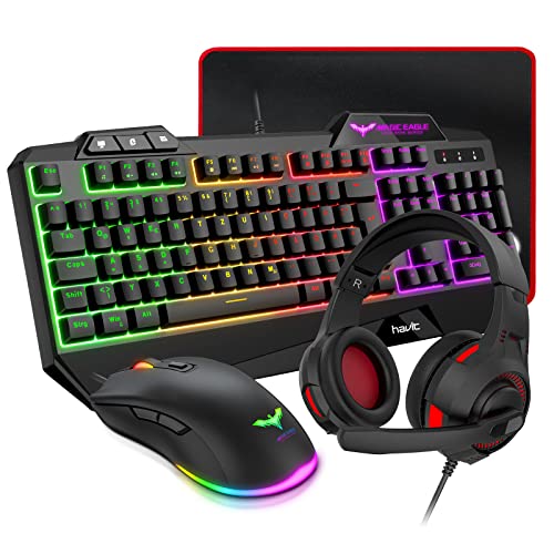 HAVIT Gaming Tastatur {DE Layout} & Maus & Headset...