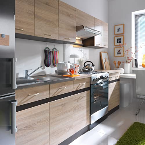 Küche 240cm in Eiche von FIWODO® - ERWEITERBAR -...