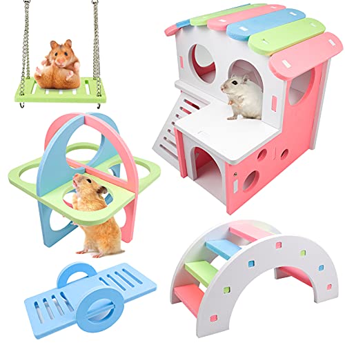 LLGLEU 5 Stück DIY Hamster Spielzeug, Kleintiere...