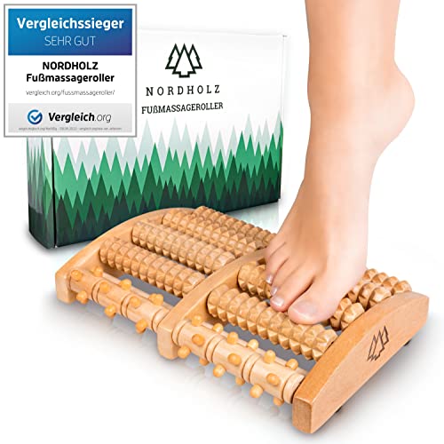 NORDHOLZ® Fußmassageroller Holz zur...