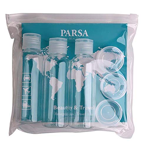 Reiseflaschenset mit transparenter Reise-Tasche...