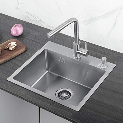 CECIPA Spülbecken Edelstahl Eckig, Spüle Küche...