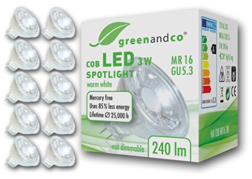 10x greenandco® LED Spot ersetzt 35 Watt MR16...