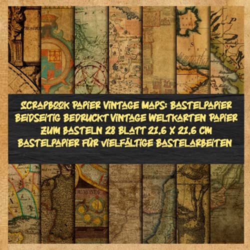 Scrapbook Papier Vintage Maps: Bastelpapier...