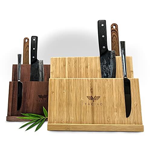 YACIAO Messerblock magnetisch Bambus- 2in1...