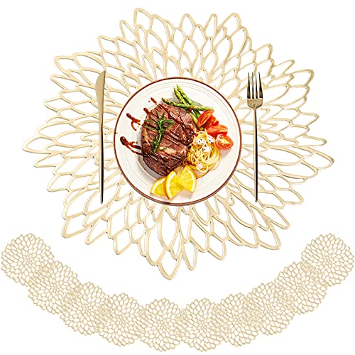 10 Pack Goldene Tischsets, Tischsets aus Blattgold...