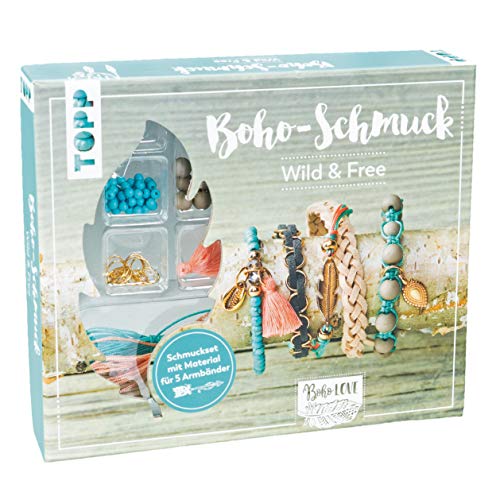 Boho-Schmuckset Wild & Free (Türkis/ Lachs):...
