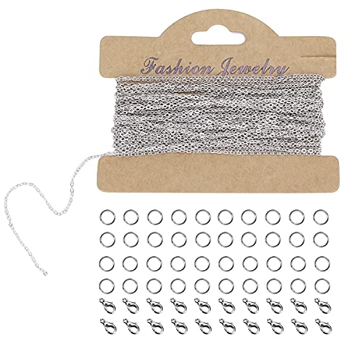 LUOGE 33 füße Versilbert Kabel Kette Halskette...