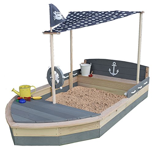SUN Sandkasten Boot Krabbe grau-Natur