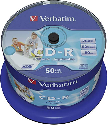 Verbatim CD-R AZO Wide Inkjet Printable 700 MB I...