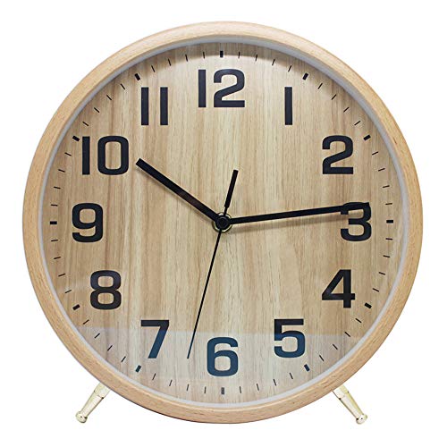 ALEENFOON 10 Zoll Holz Uhr Modern Leise Wanduhren...