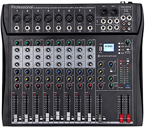 Depusheng DT8 Professioneller Mixer Soundboard...