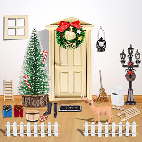 22PCS Wichteltür Zubehör Weihnachten Set,...