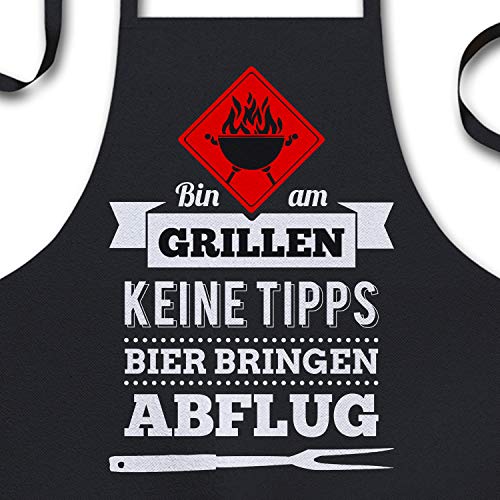 YORA Grillschürze für Männer lustig - Bin am...