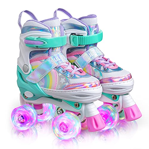 SULIFEEL Rainbow Unicorn Verstellbare Rollschuhe...