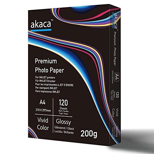 akaca Fotopapier Glänzend A4 (210 x 297 mm), 120...