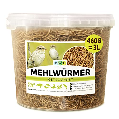 Mehlwürmer getrocknet 3 ltr. (460g) Insektensnack...