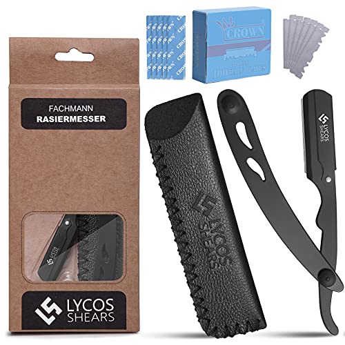 LYCOS SHEARS Rasiermesser Set mit 100...