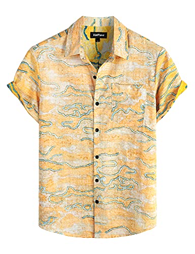 VATPAVE Herren-Hawaii-Hemden mit Vordertasche,...