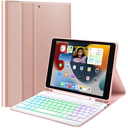 LIBOZMKO Tastatur Hülle Kompatibel mit iPad 9. /...