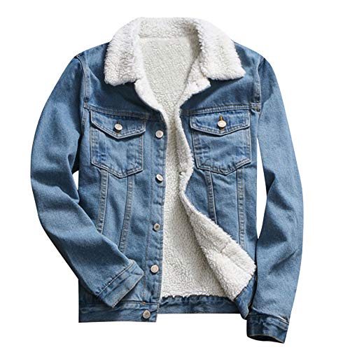 Blingko Jeansjacke Damen Winter Gefütterte Denim...